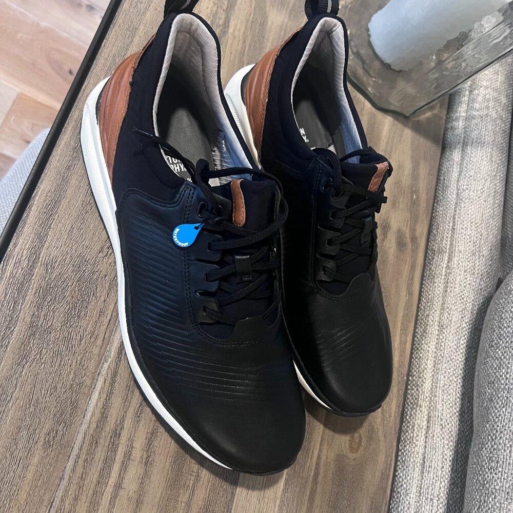 NEW Men's Johnston & Murphy Waterproof Black Shoes, Size 12